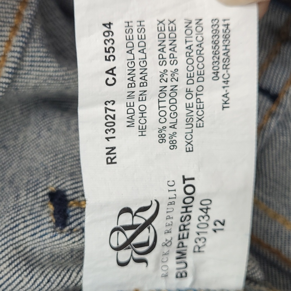 Rock & Republic Bumpershoot Bermuda Jean Shorts Women's Size 12 - Picture 8 of 12